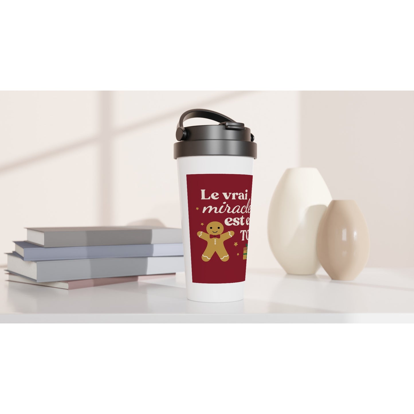 Le vrai miracle est en toi – Travel Mug Noël Unisex-idée cadeau inspirante | Blancadeaux