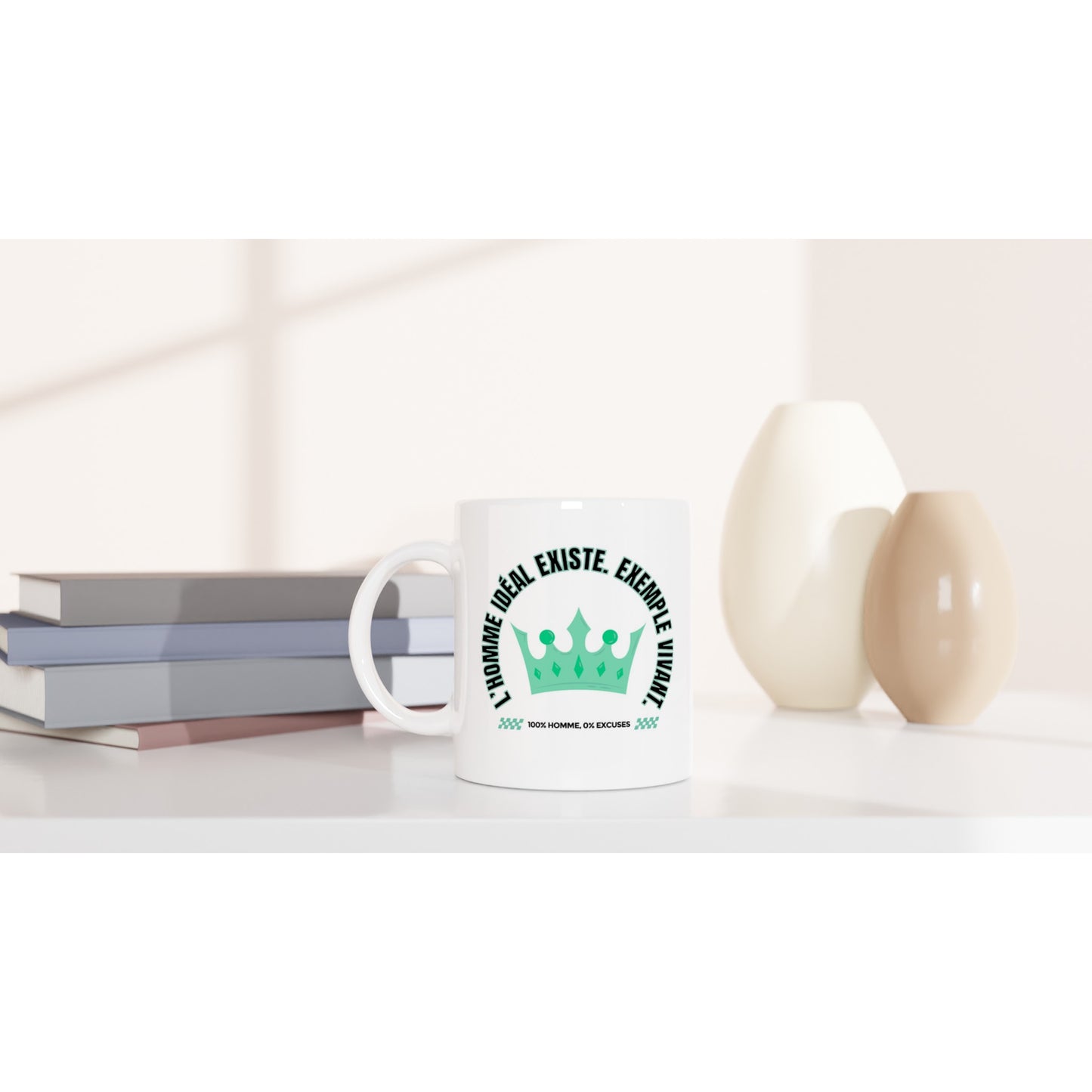 L’homme idéal existe – Mug Homme, Cadeau Homme-idée cadeau inspirante | Blancadeaux