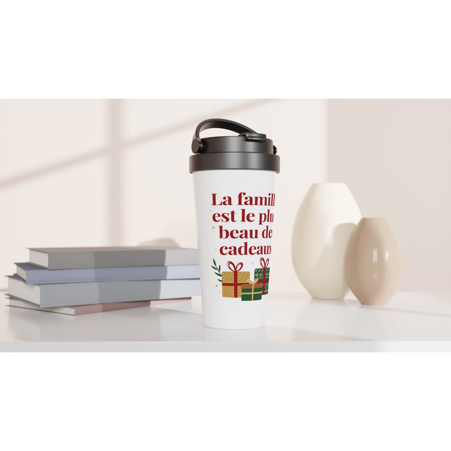 La famille est le plus beau des cadeaux – Travel Mug Noël Unisex-idée cadeau inspirante | Blancadeaux