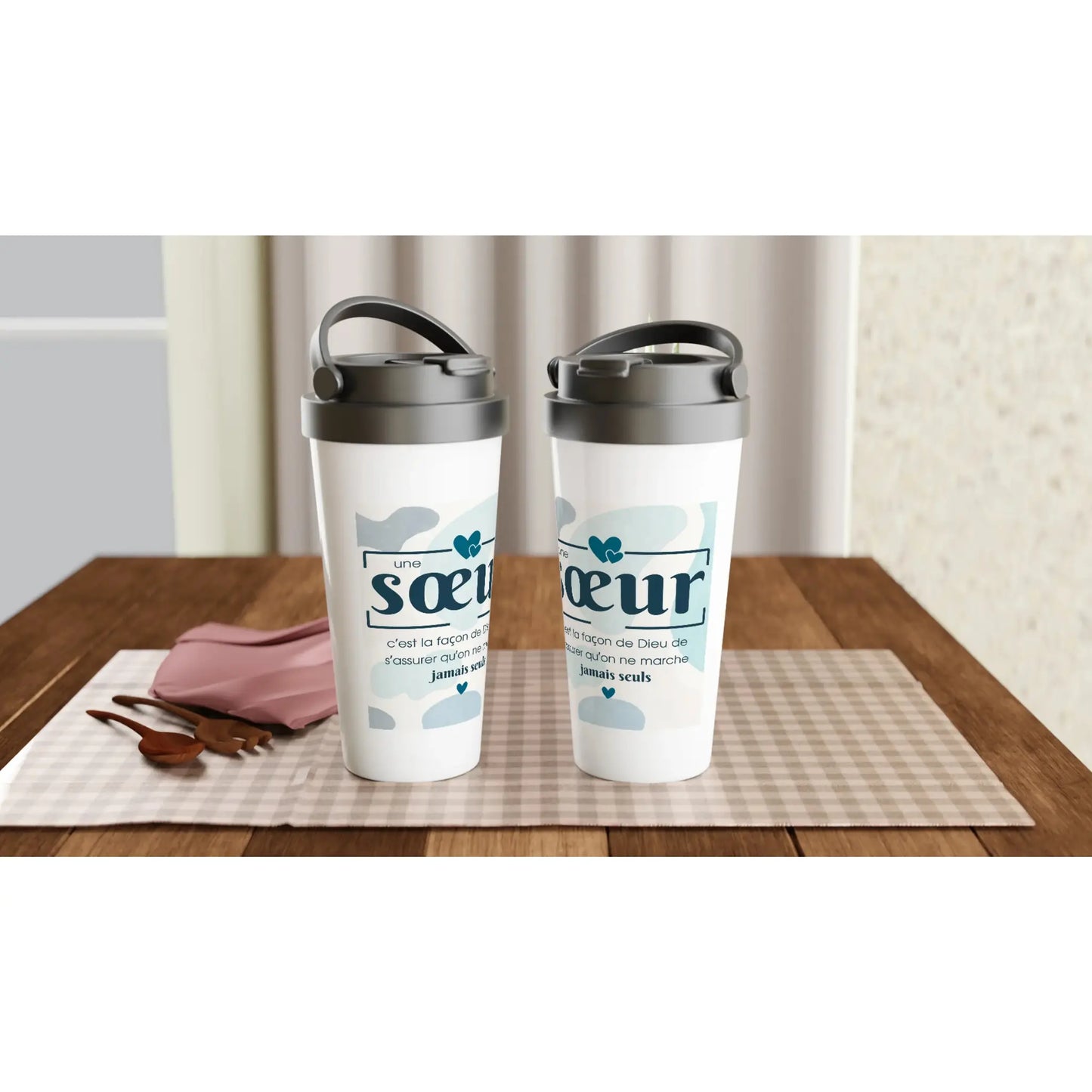 Une sœur, c’est la façon de Dieu – Travel Mug Sœur, Cadeau Sœur-idée cadeau inspirante | Blancadeaux