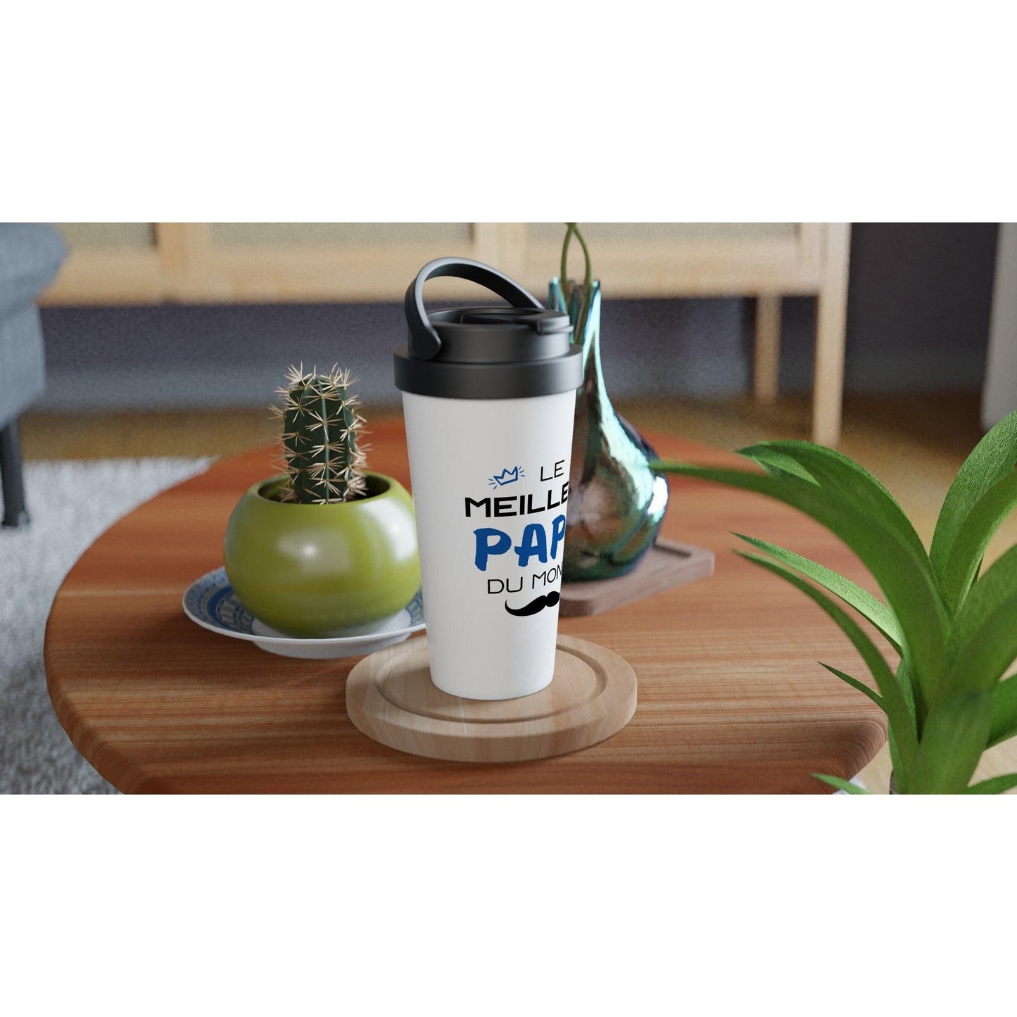 Le Meilleur Papa du Monde – Travel Mug Papa, Cadeau Papa-idée cadeau inspirante | Blancadeaux