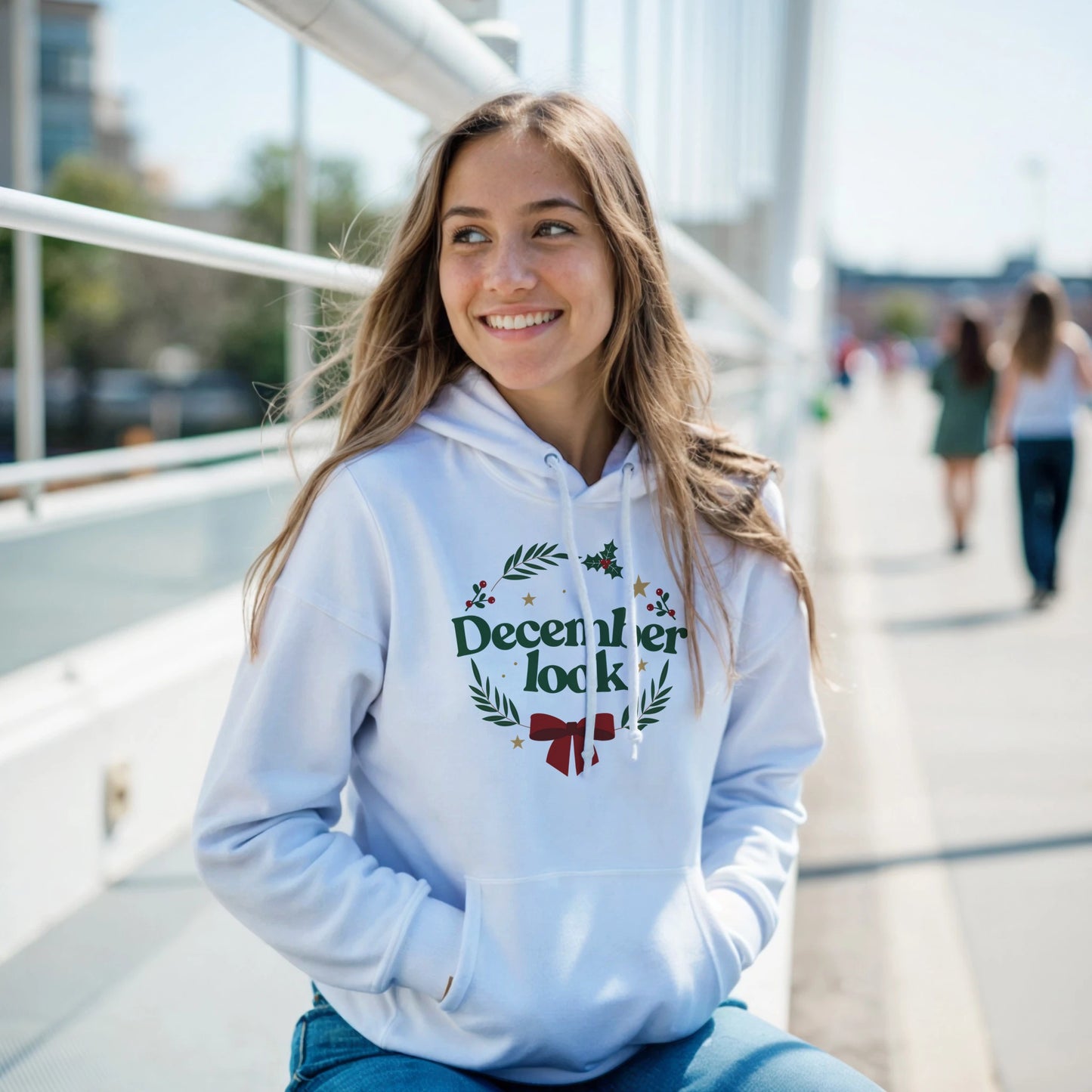December look – Hoodie Noël Unisex-idée cadeau inspirante | Blancadeaux