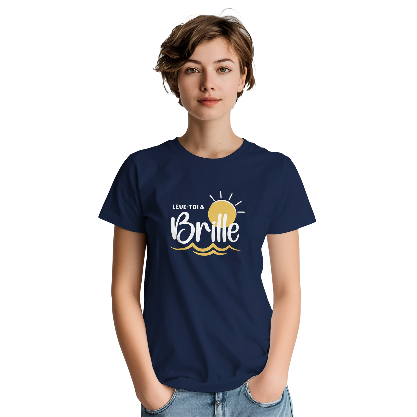 Lève-toi et brille – T-shirt Femme, Cadeau Femme-idée cadeau inspirante | Blancadeaux