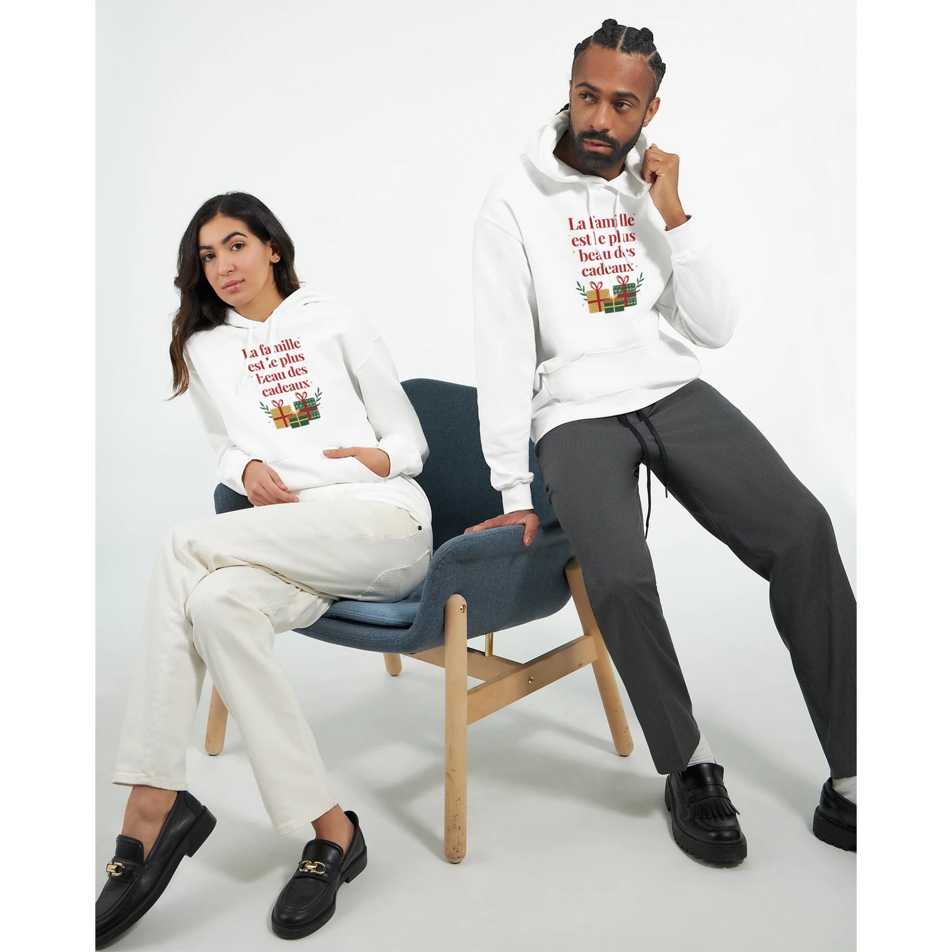 La famille est le plus beau des cadeaux – Hoodie Noël Unisex-idée cadeau inspirante | Blancadeaux