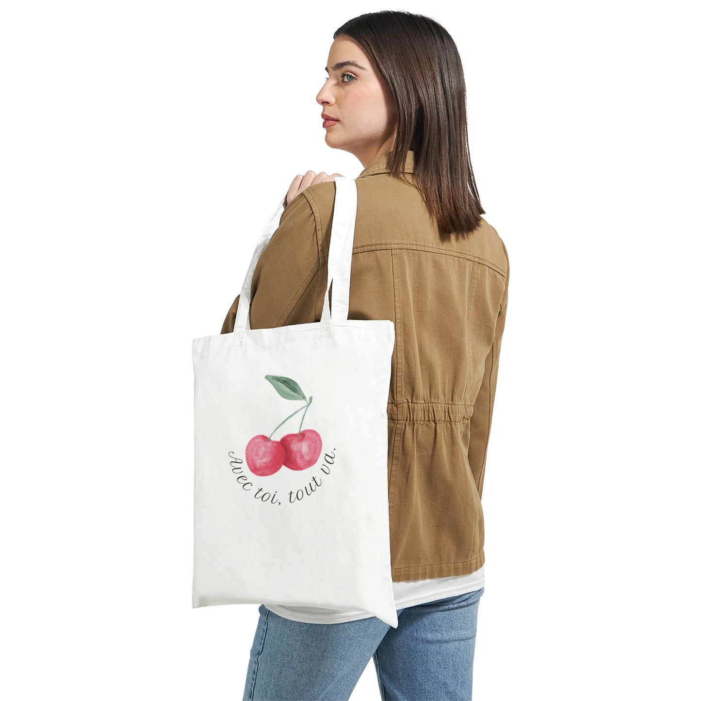 Avec toi, tout va – Tote bag, Cadeau Saint-Valentin-idée cadeau inspirante | Blancadeaux