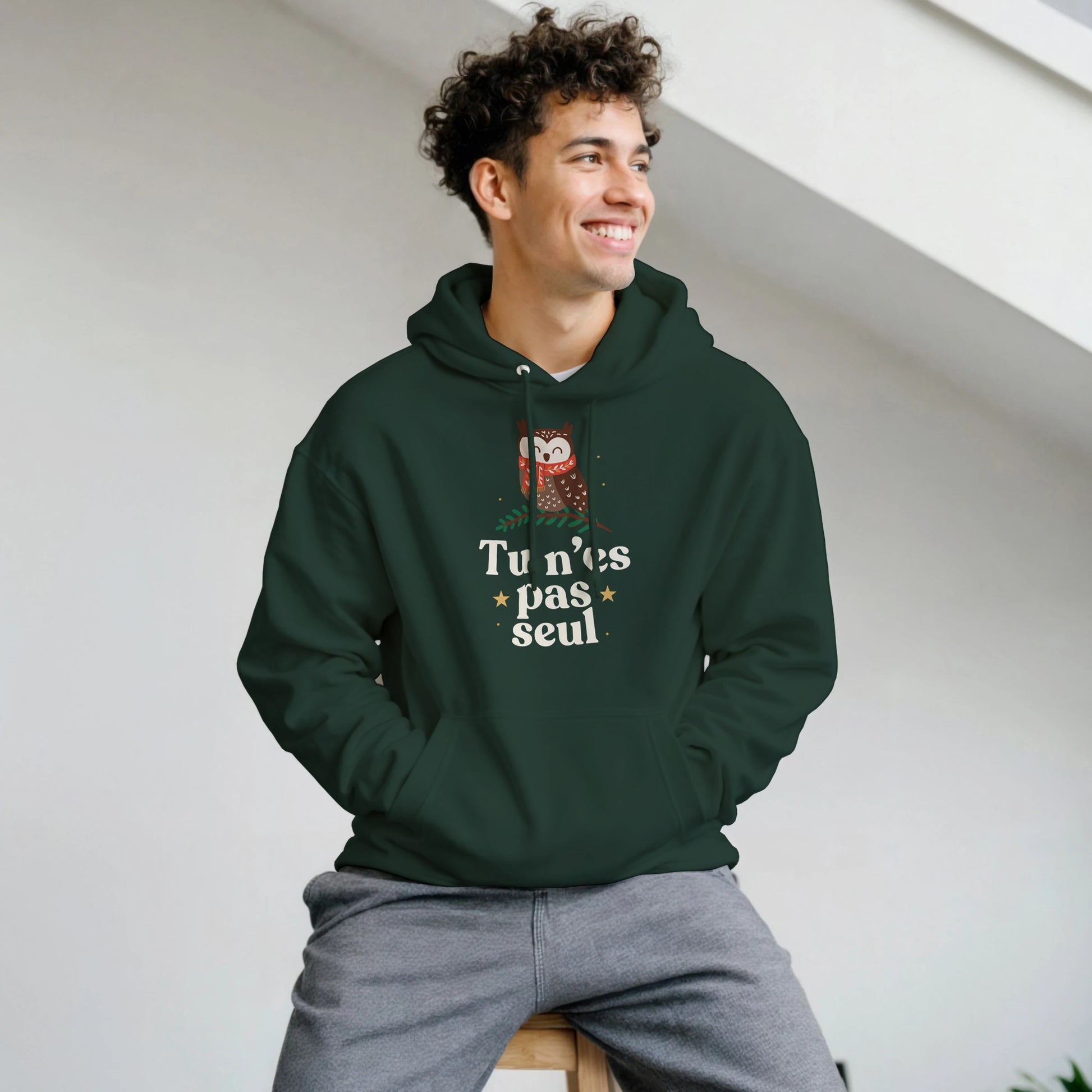 Tu n’es pas seul – Hoodie Noël Unisex-idée cadeau inspirante | Blancadeaux