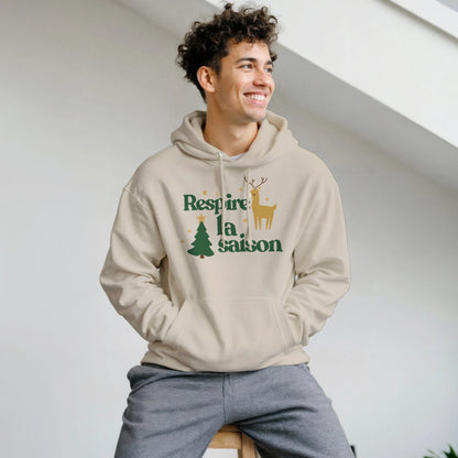 Respire la saison – Hoodie Noël Unisex-idée cadeau inspirante | Blancadeaux