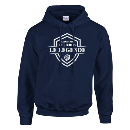 L’homme, Le héros, Le légende – Hoodie Homme, Cadeau Homme-idée cadeau inspirante | Blancadeaux