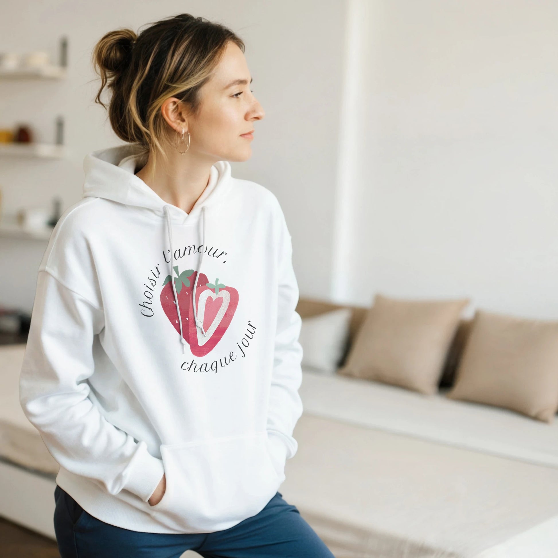 Choisir l’amour, chaque jour – Hoodie Femme, Cadeau Saint-Valentin-idée cadeau inspirante | Blancadeaux