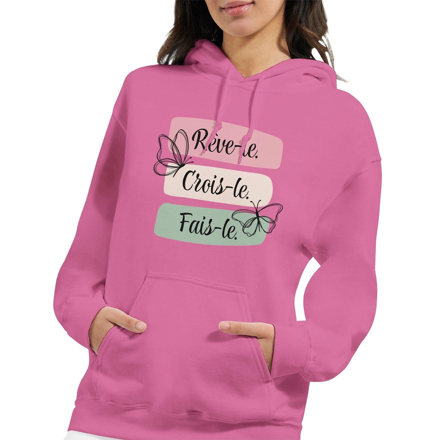 Rêve-le, crois-le, fais-le – Hoodie Femme, Cadeau Femme-idée cadeau inspirante | Blancadeaux