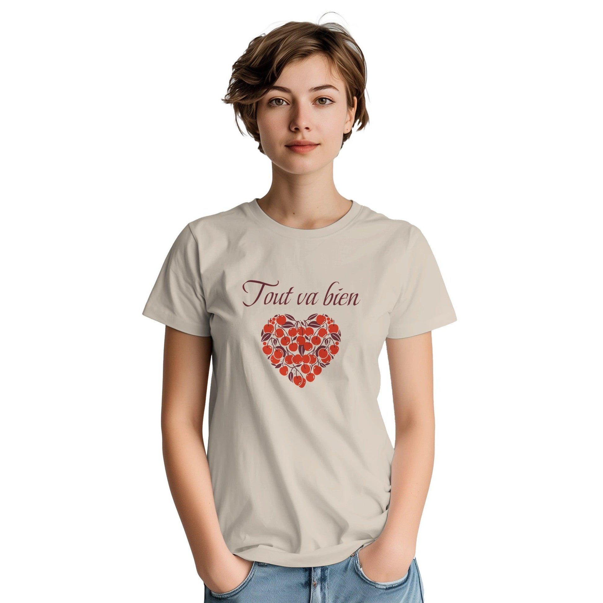 Tout va bien – T-shirt Femme, Cadeau Femme-idée cadeau inspirante | Blancadeaux