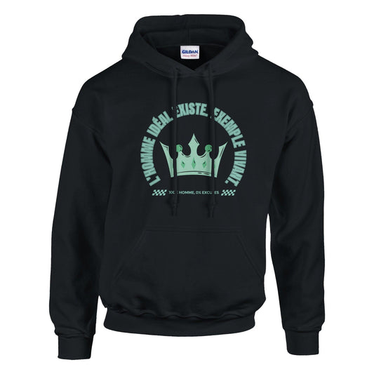 L’homme idéal existe – Hoodie Homme, Cadeau Homme-idée cadeau inspirante | Blancadeaux