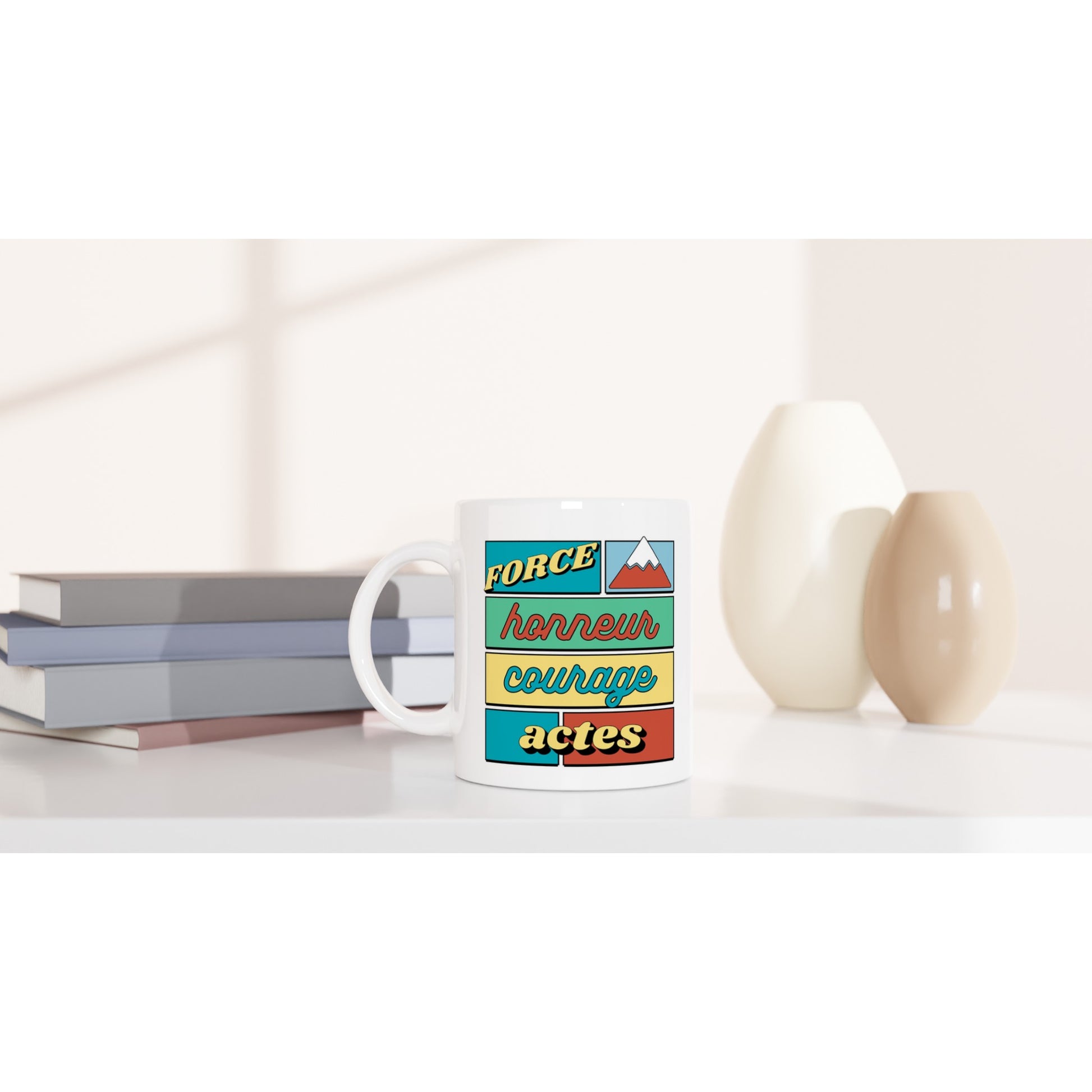 Force, honneur, courage, actes – Mug Homme, Cadeau Homme-idée cadeau inspirante | Blancadeaux