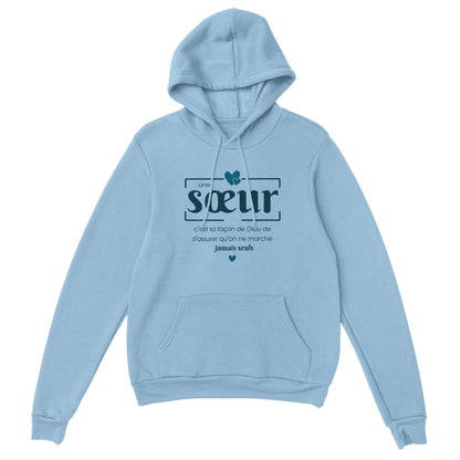 Une sœur, c’est la façon de Dieu – Hoodie Sœur, Cadeau Sœur-idée cadeau inspirante | Blancadeaux