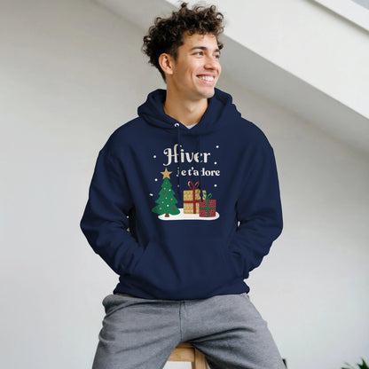 Hiver, je t’adore – Hoodie Noël Unisex-idée cadeau inspirante | Blancadeaux