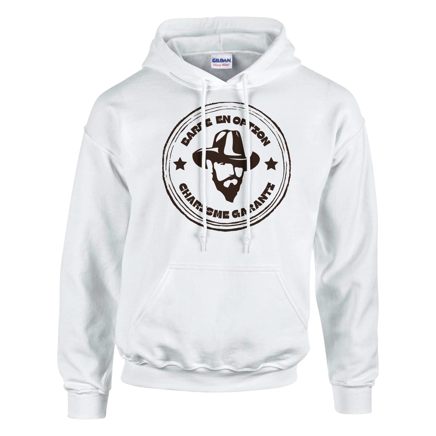 Barbe en option, charisme garanti – Hoodie Homme, Cadeau Homme-idée cadeau inspirante | Blancadeaux