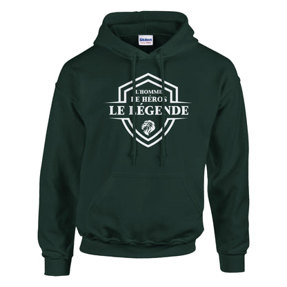 L’homme, Le héros, Le légende – Hoodie Homme, Cadeau Homme-idée cadeau inspirante | Blancadeaux