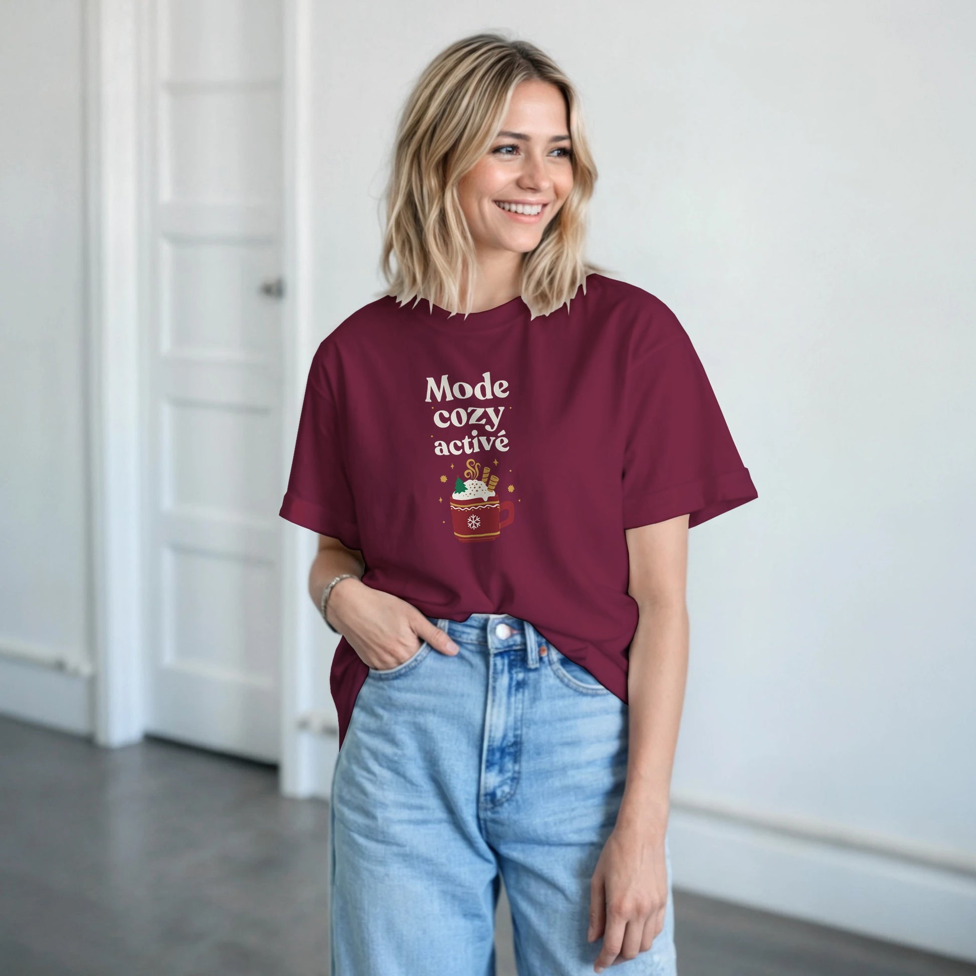 Mode cosy activé – T-shirt Noël Unisex-idée cadeau inspirante | Blancadeaux