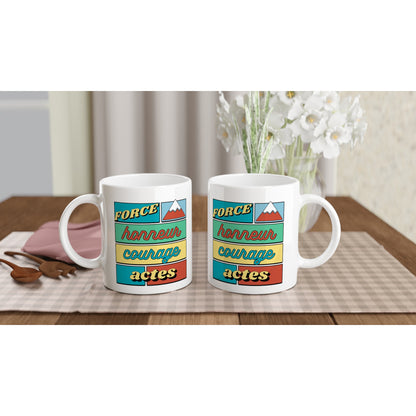 Force, honneur, courage, actes – Mug Homme, Cadeau Homme-idée cadeau inspirante | Blancadeaux