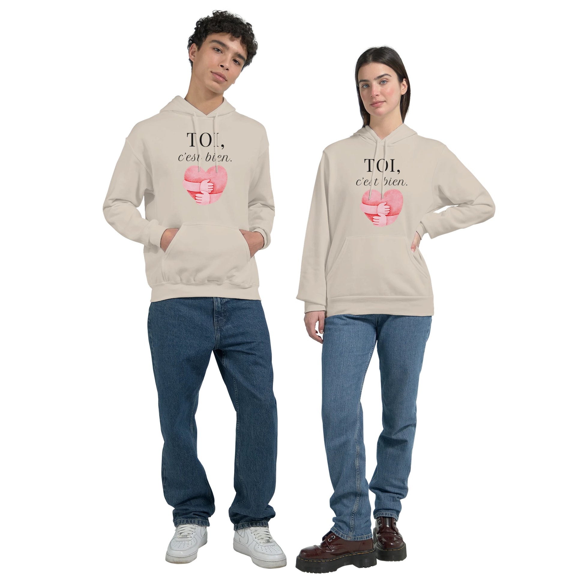 TOI, c’est bien – Hoodie Unisex, Cadeau Saint-Valentin-idée cadeau inspirante | Blancadeaux
