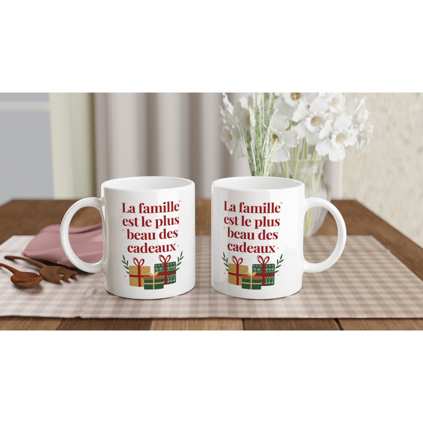 La famille est le plus beau des cadeaux – Mug Noël Unisex-idée cadeau inspirante | Blancadeaux