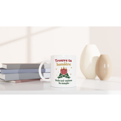Trouve ta lumière – Mug Noël Unisex-idée cadeau inspirante | Blancadeaux