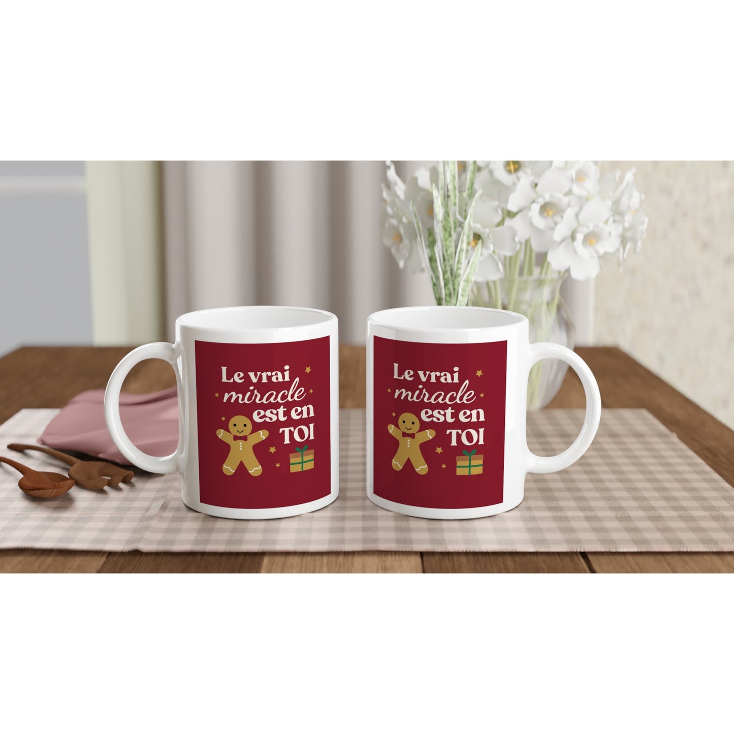 Le vrai miracle est en toi – Mug Noël Unisex-idée cadeau inspirante | Blancadeaux