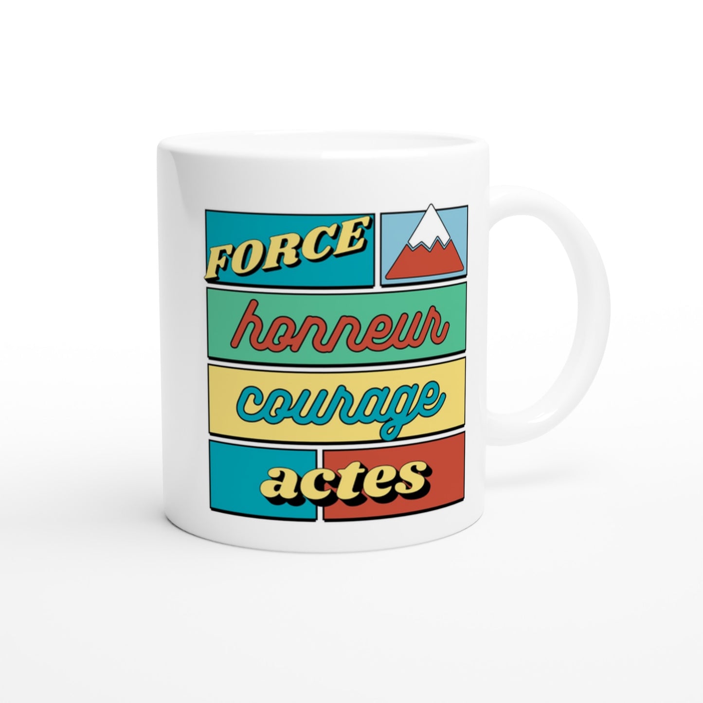 Force, honneur, courage, actes – Mug Homme, Cadeau Homme-idée cadeau inspirante | Blancadeaux