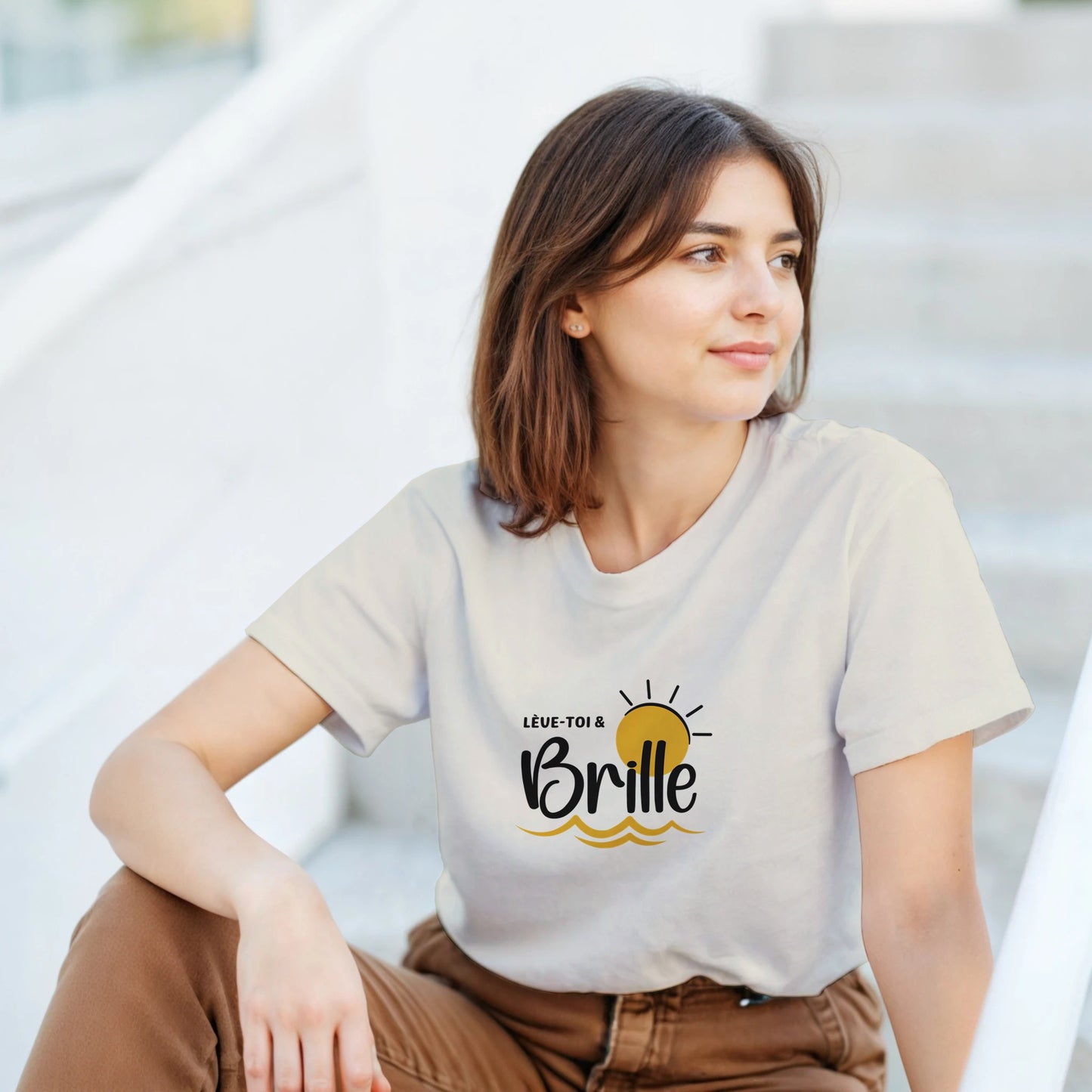 Lève-toi et brille – T-shirt Femme, Cadeau Femme-idée cadeau inspirante | Blancadeaux