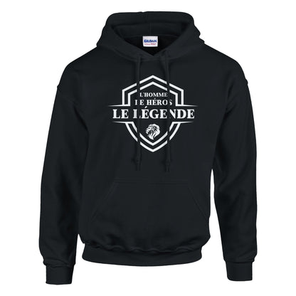 L’homme, Le héros, Le légende – Hoodie Homme, Cadeau Homme-idée cadeau inspirante | Blancadeaux