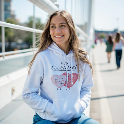 Mon essentiel – Hoodie Femme, Cadeau Saint-Valentin-idée cadeau inspirante | Blancadeaux