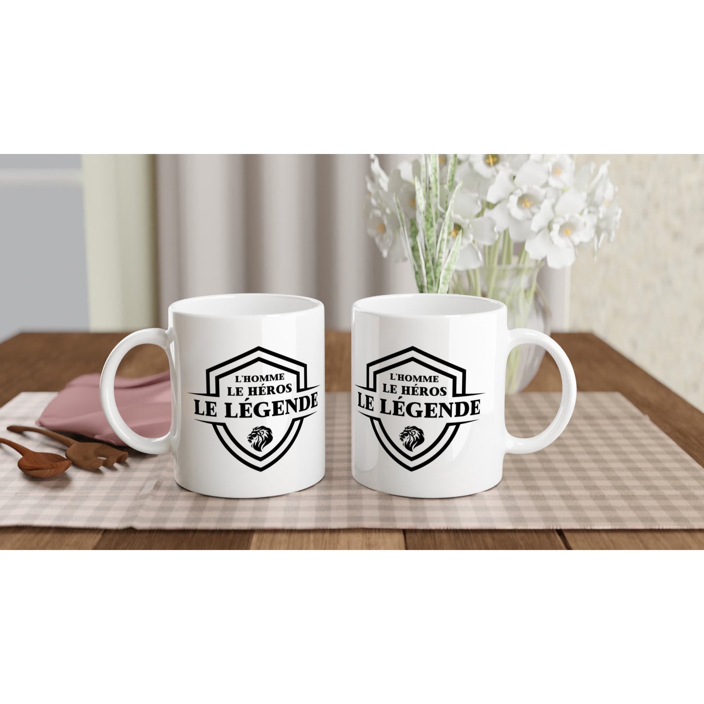 L’homme, Le héros, Le légende – Mug Homme, Cadeau Homme-idée cadeau inspirante | Blancadeaux