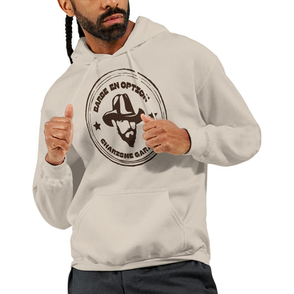 Barbe en option, charisme garanti – Hoodie Homme, Cadeau Homme-idée cadeau inspirante | Blancadeaux