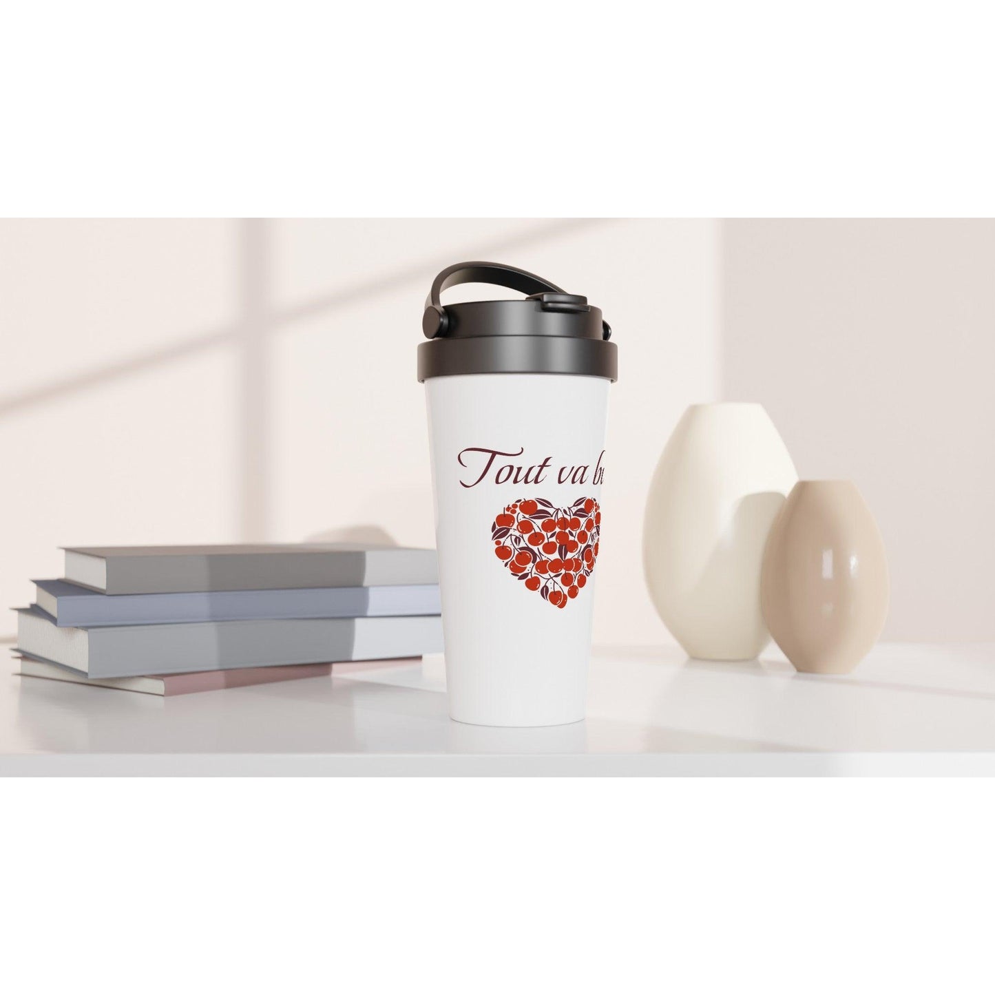 Tout va bien – Travel Mug Femme, Cadeau Femme-idée cadeau inspirante | Blancadeaux