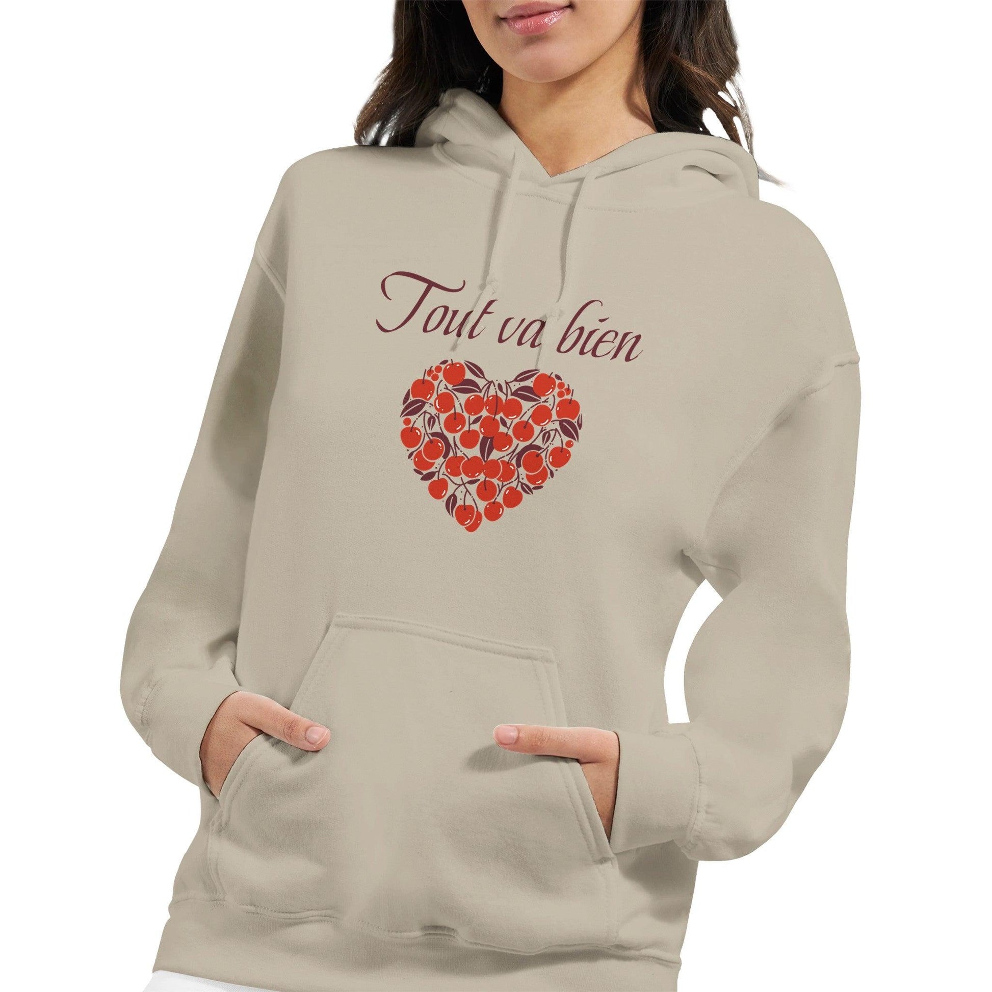 Tout va bien – Hoodie Femme, Cadeau Femme-idée cadeau inspirante | Blancadeaux