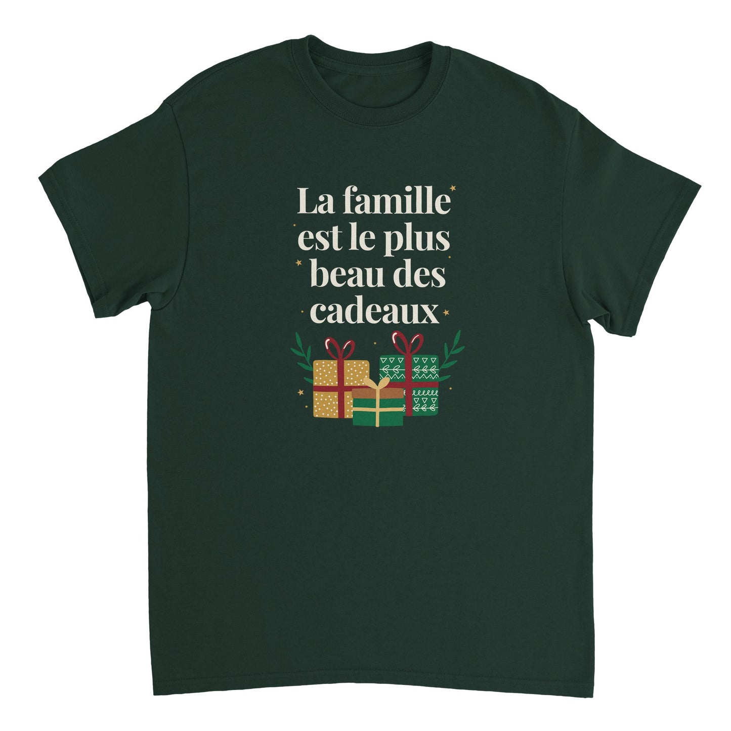 La famille est le plus beau des cadeaux – T-shirt Noël Unisex-idée cadeau inspirante | Blancadeaux
