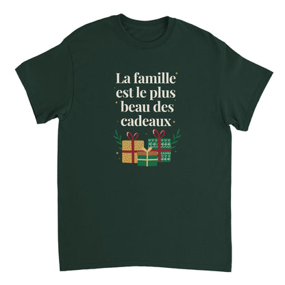 La famille est le plus beau des cadeaux – T-shirt Noël Unisex-idée cadeau inspirante | Blancadeaux