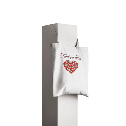 Tout va bien – Tote bag Femme, Cadeau Femme-idée cadeau inspirante | Blancadeaux