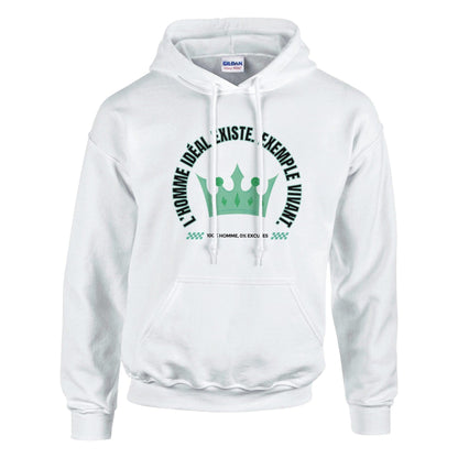 L’homme idéal existe – Hoodie Homme, Cadeau Homme-idée cadeau inspirante | Blancadeaux