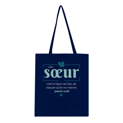 Une sœur, c’est la façon de Dieu – Tote Bag Sœur, Cadeau Sœur-idée cadeau inspirante | Blancadeaux