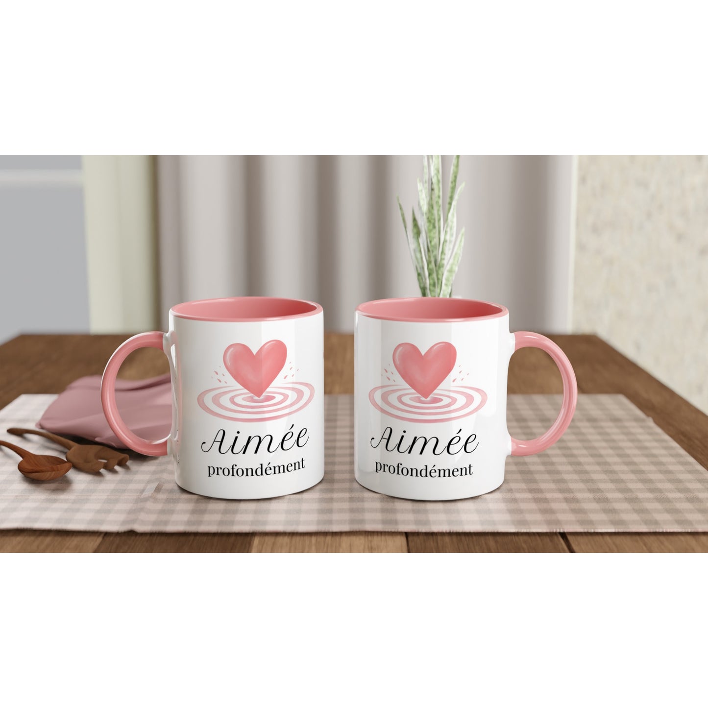 Aimée profondément – Mug Femme, Cadeau Saint-Valentin-idée cadeau inspirante | Blancadeaux