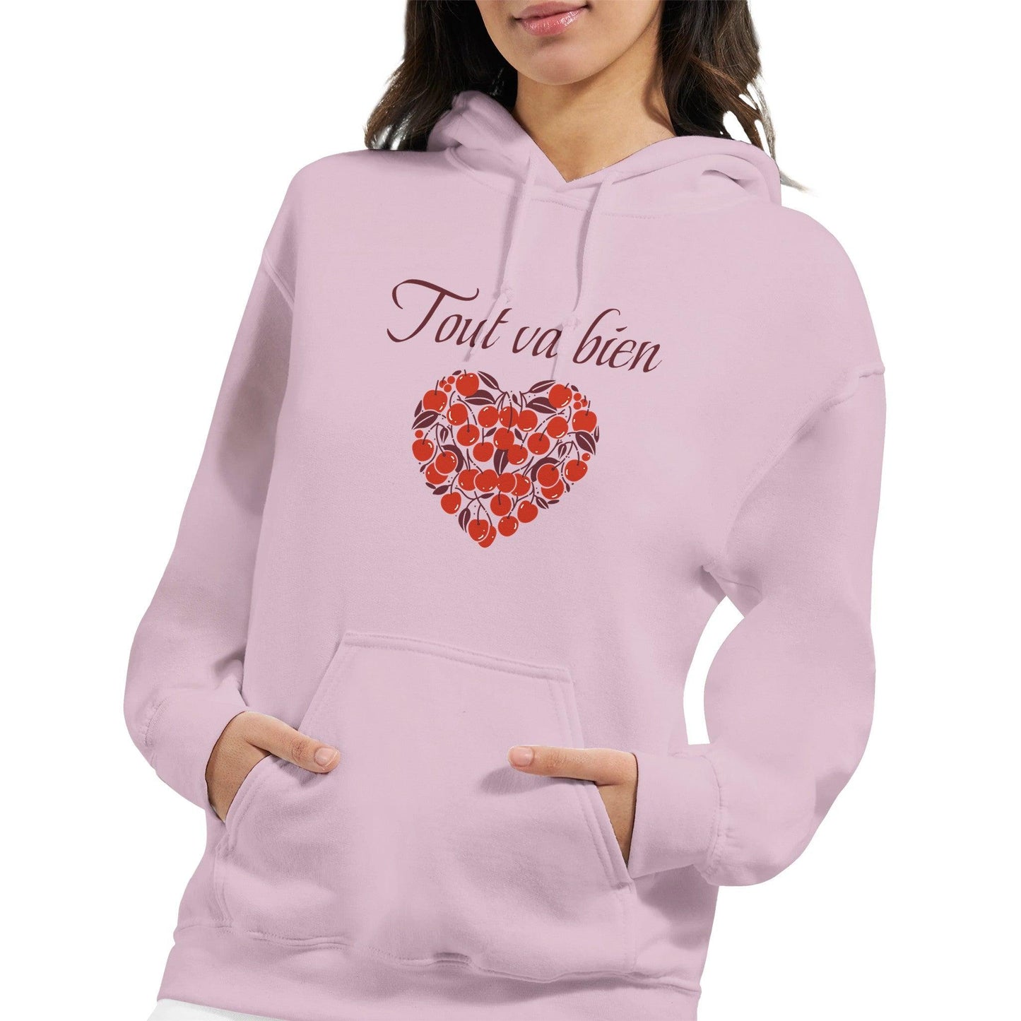 Tout va bien – Hoodie Femme, Cadeau Femme-idée cadeau inspirante | Blancadeaux