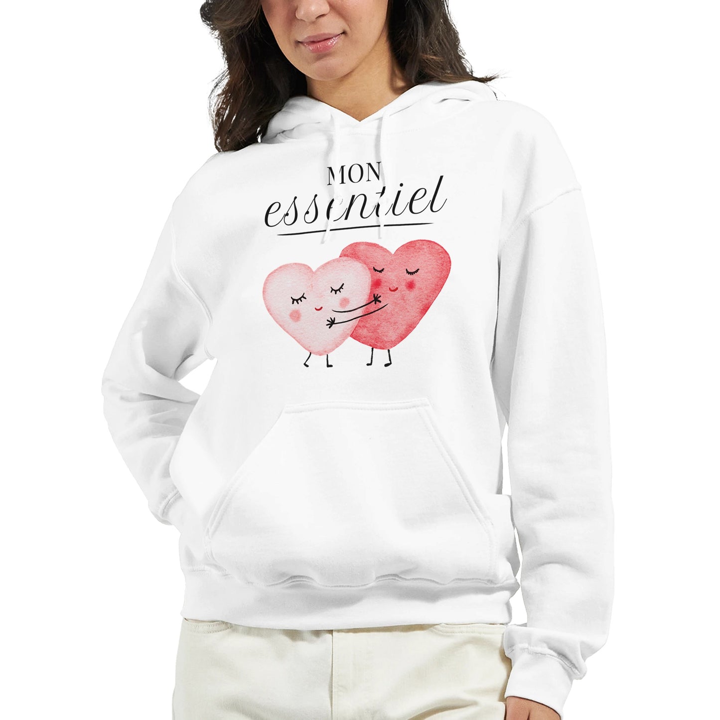 Mon essentiel – Hoodie Femme, Cadeau Saint-Valentin-idée cadeau inspirante | Blancadeaux