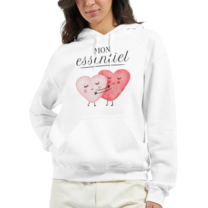 Mon essentiel – Hoodie Femme, Cadeau Saint-Valentin-idée cadeau inspirante | Blancadeaux