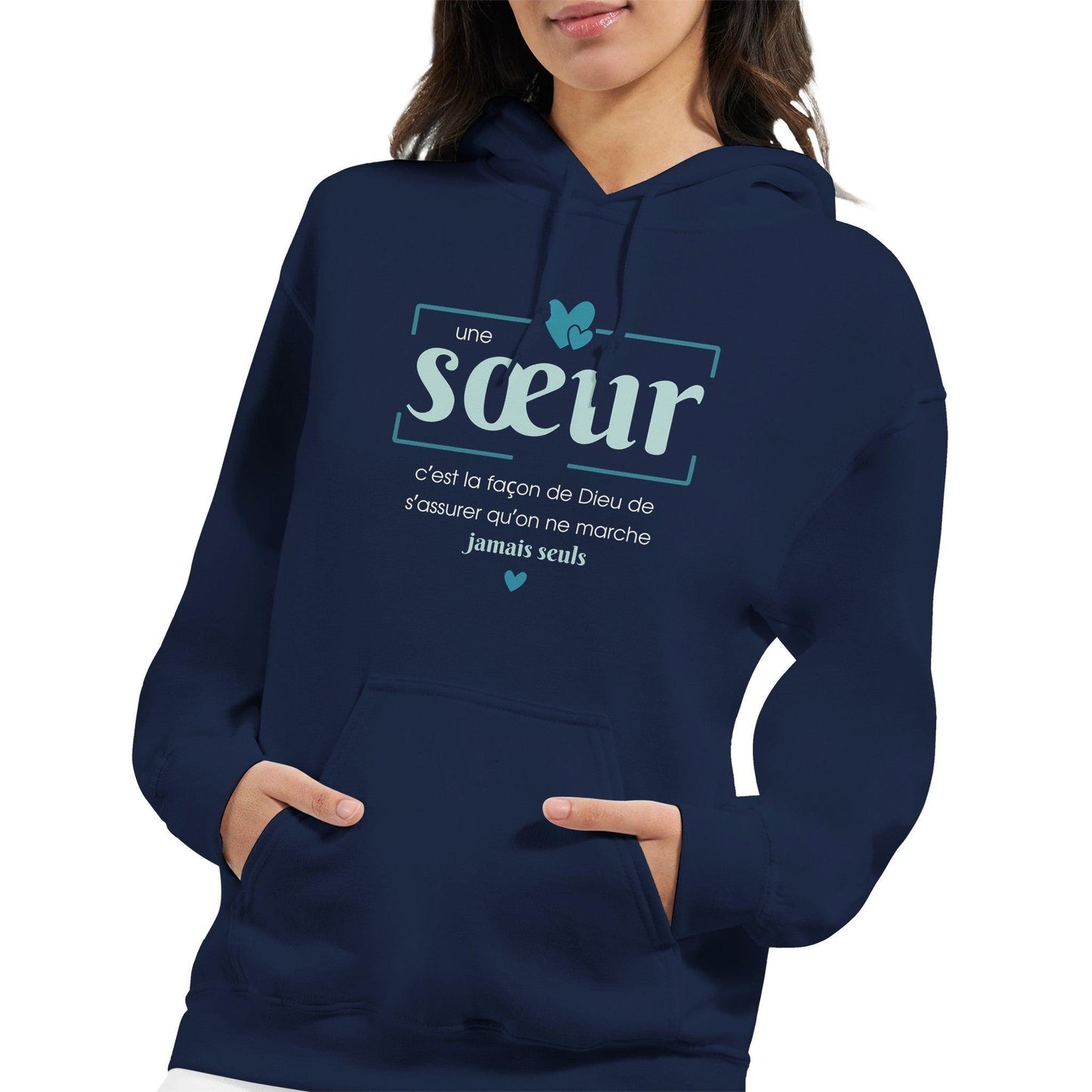 Une sœur, c’est la façon de Dieu – Hoodie Sœur, Cadeau Sœur-idée cadeau inspirante | Blancadeaux