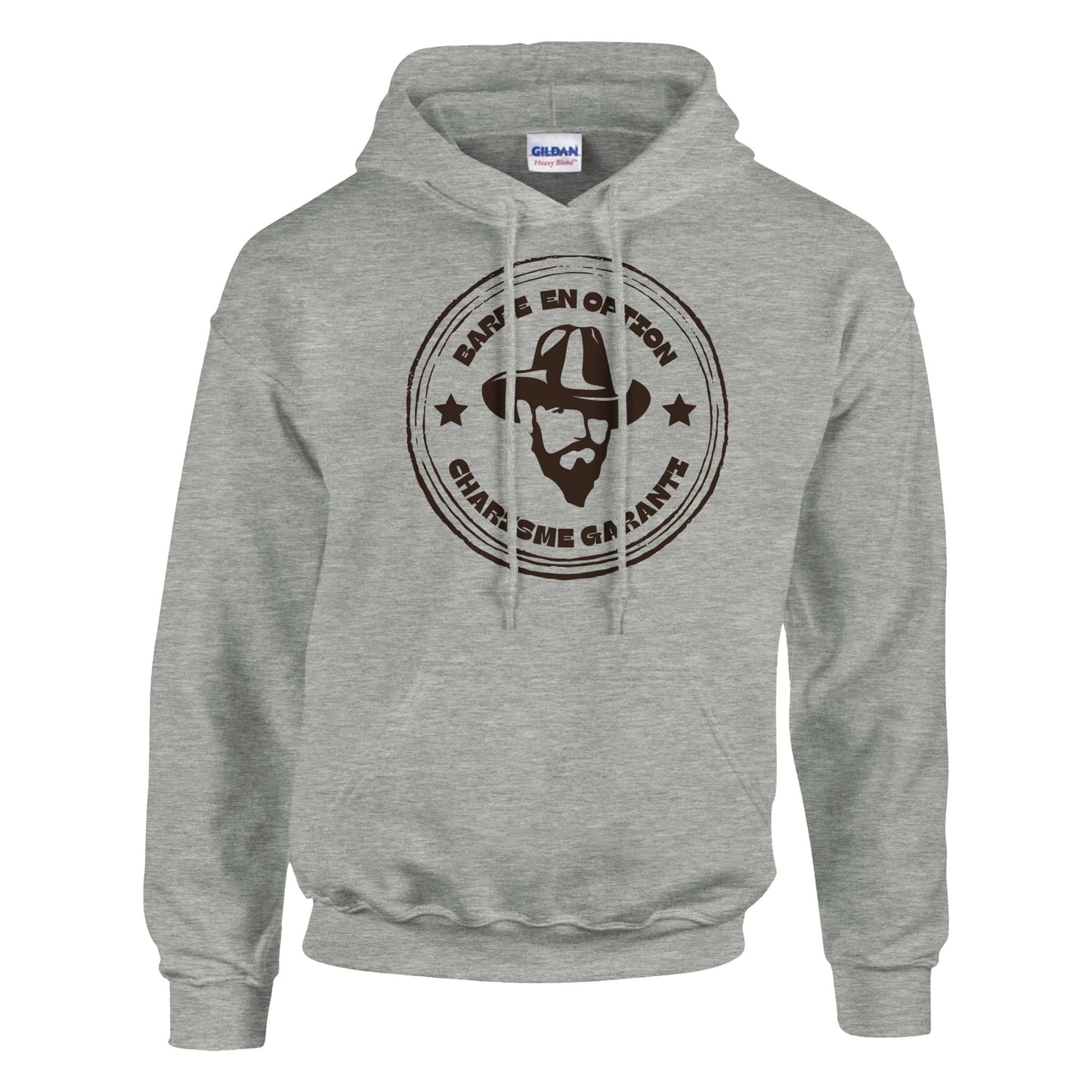 Barbe en option, charisme garanti – Hoodie Homme, Cadeau Homme-idée cadeau inspirante | Blancadeaux
