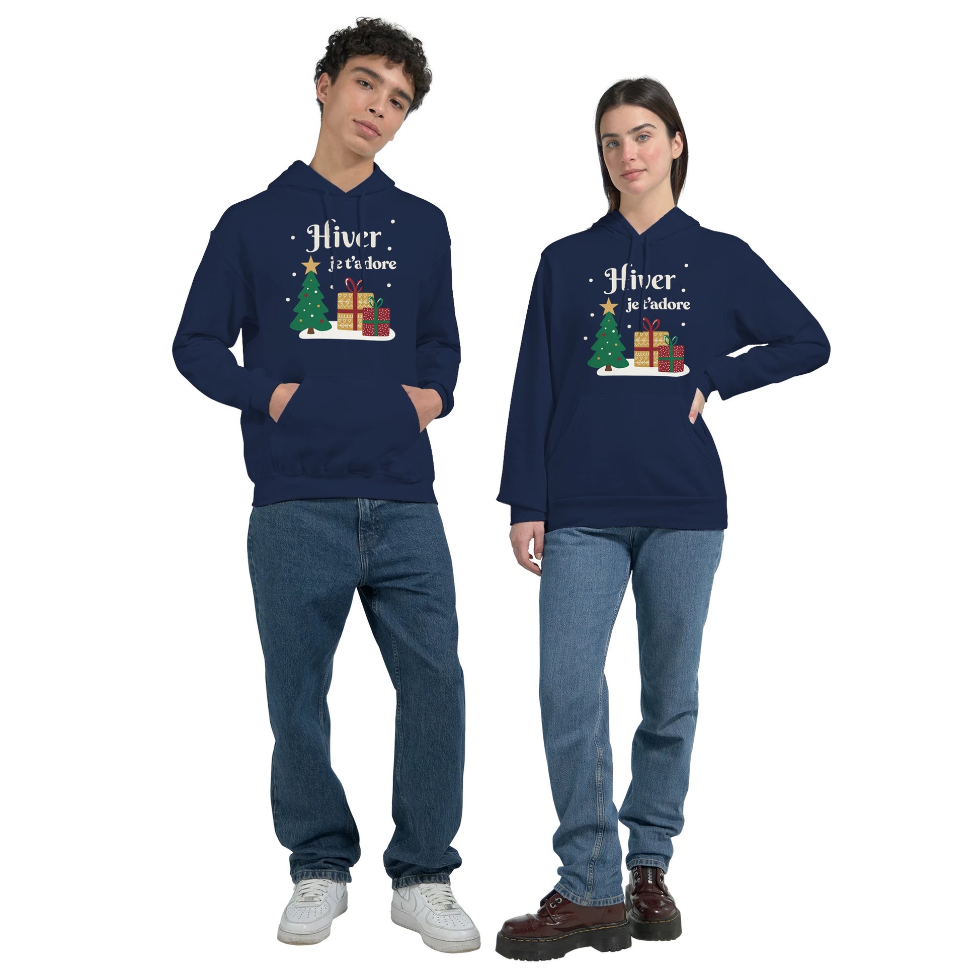 Hiver, je t’adore – Hoodie Noël Unisex-idée cadeau inspirante | Blancadeaux