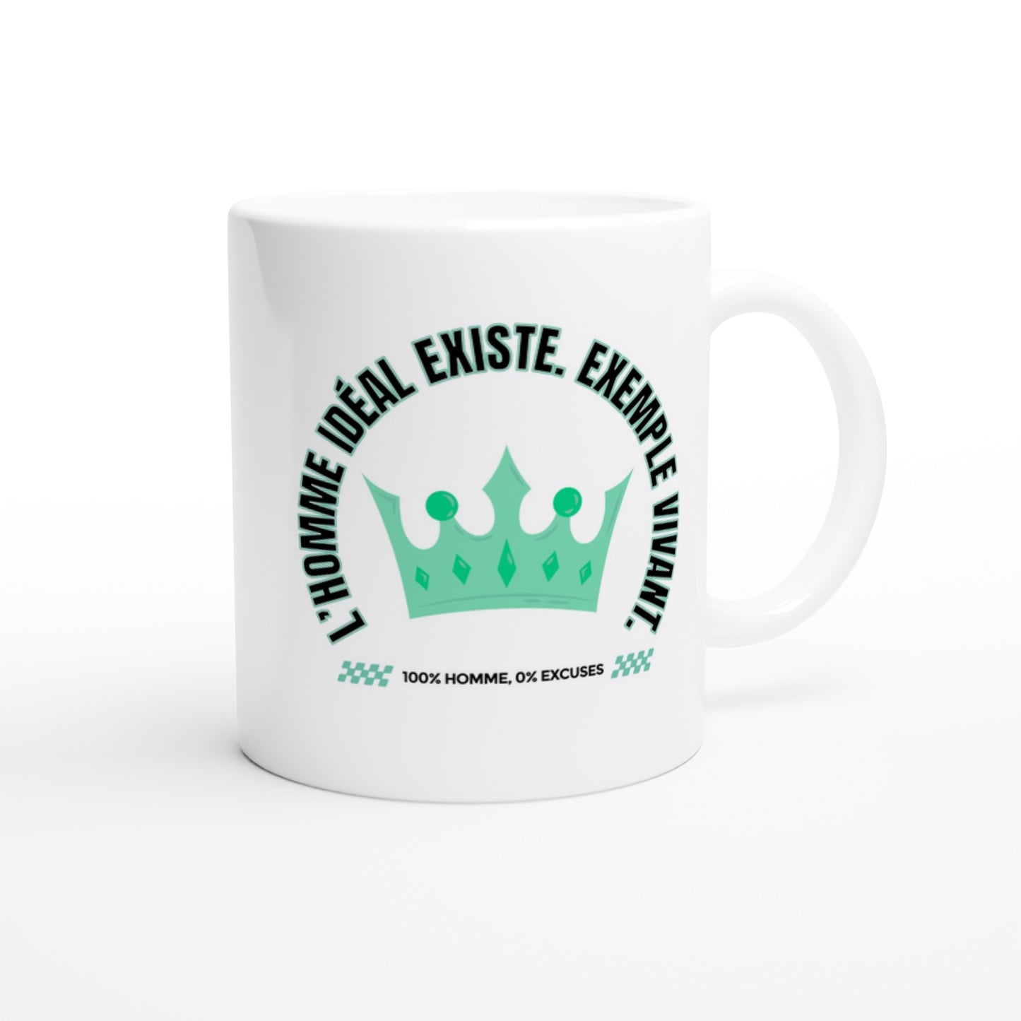 L’homme idéal existe – Mug Homme, Cadeau Homme-idée cadeau inspirante | Blancadeaux