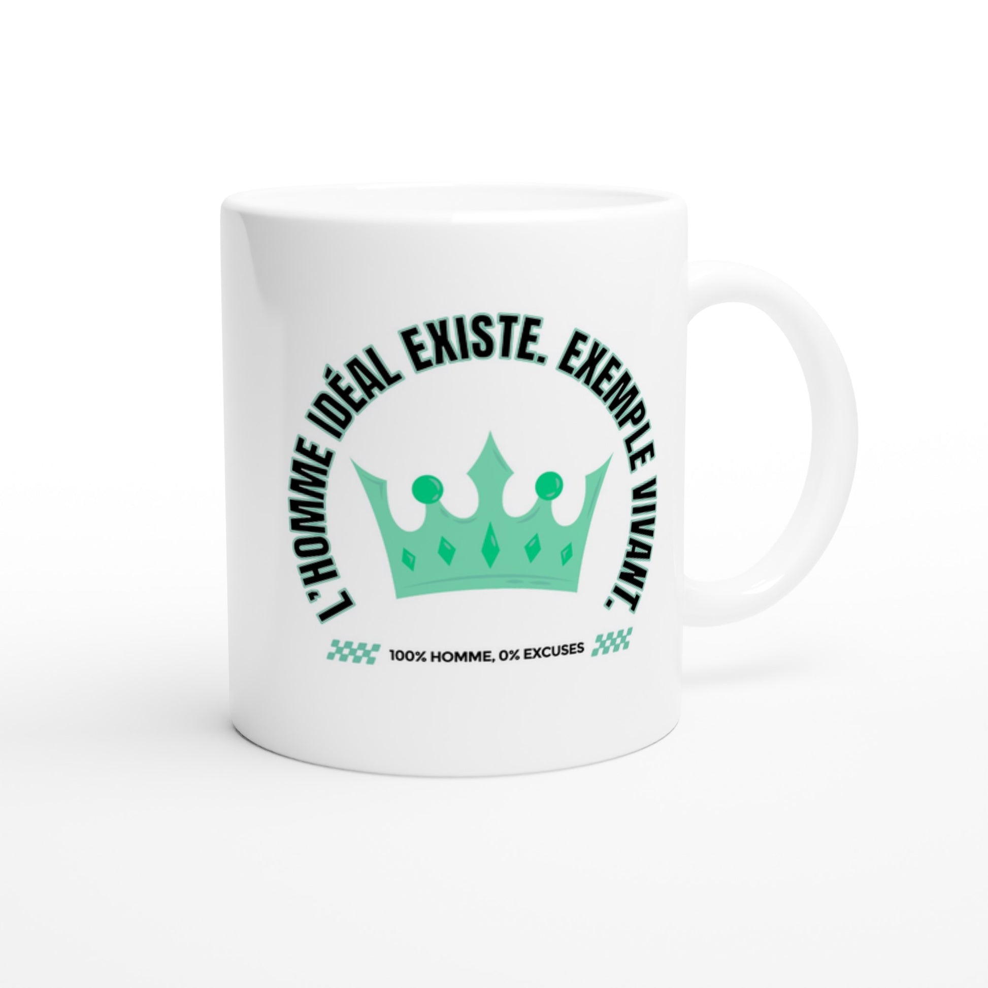 L’homme idéal existe – Mug Homme, Cadeau Homme-idée cadeau inspirante | Blancadeaux