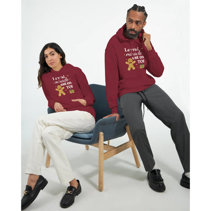 Le vrai miracle est en toi – Hoodie Noël Unisex-idée cadeau inspirante | Blancadeaux